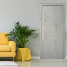 Двери CYTI ПВХ бетон глухие в интерьере